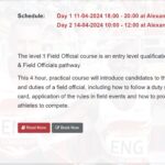 LEVEL 1 Officials Course 14th April at the Alexander Stadium (Track disciplines 10am – 1pm)