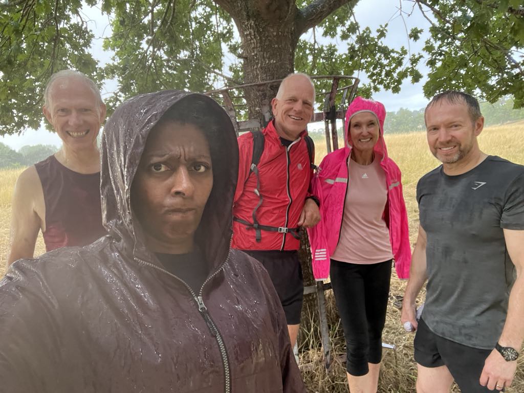 Paula Williams Hills training in the rain