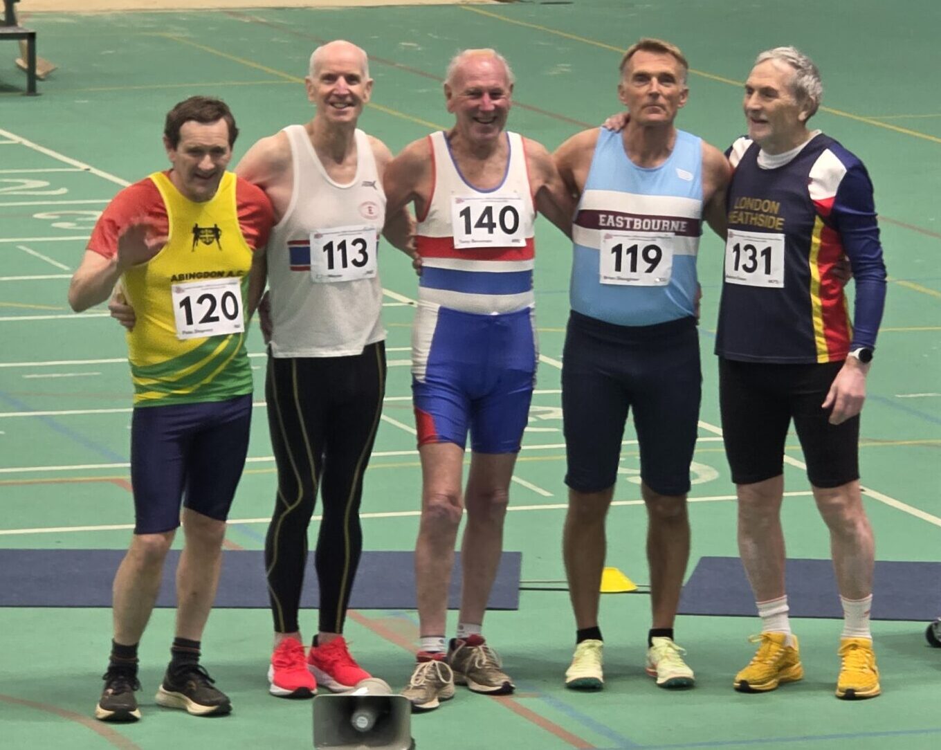 Tony Bowman, with a few of the other men pentathletes.